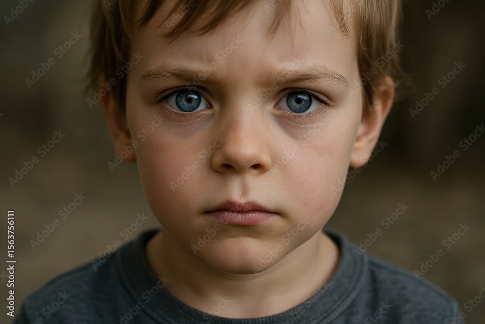 A young boy with blue eyes looking at the camera A young boy with blue eyes looking at the camera