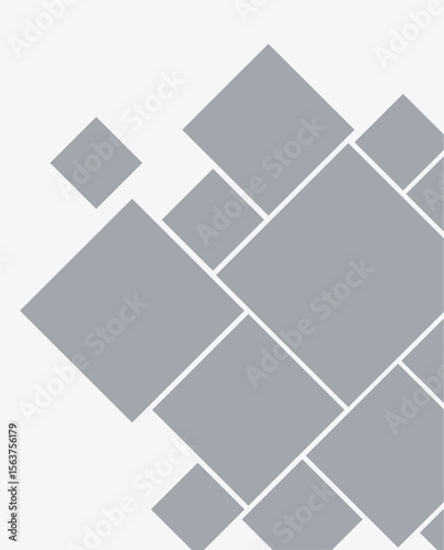 Set of rhombus photo cards different sizes. Empty horizontal mosaic photo frames. Vector realistic Mockup for banner design, flyer, leaflet, photo album, collages. Blank gray template. EPS10.