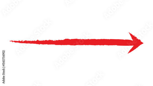 Hand drawn red arrow vector and PNG. Long arrow.