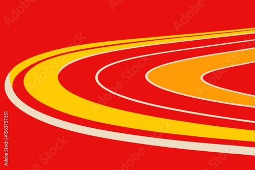 A Vibrant Illustration of a Track and Field Venue with Bright and Bold Colors