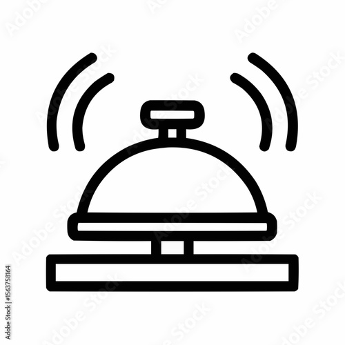 Desk bell with sound waves. Service request