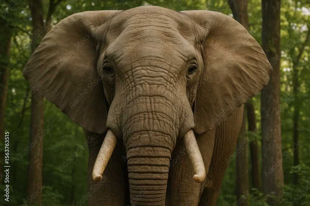 Fototapeta premium A large elephant standing in the middle of a forest