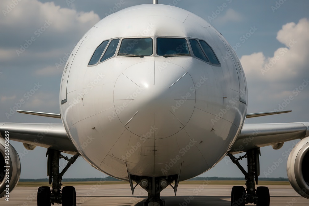 Obraz premium A large passenger jet sitting on top of an airport tarmac