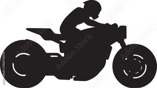 Motorcycle rider silhouette, motorcycle rider logo, motorcycle rider vector on white background