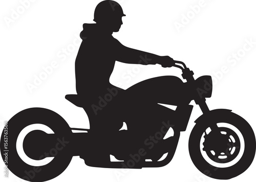 Motorcycle rider silhouette, motorcycle rider logo, motorcycle rider vector on white background