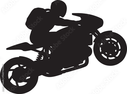 Motorcycle rider silhouette, motorcycle rider logo, motorcycle rider vector on white background