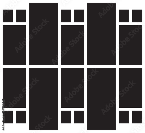 Empty collage grid photo template for portfolio presentation and web layout.