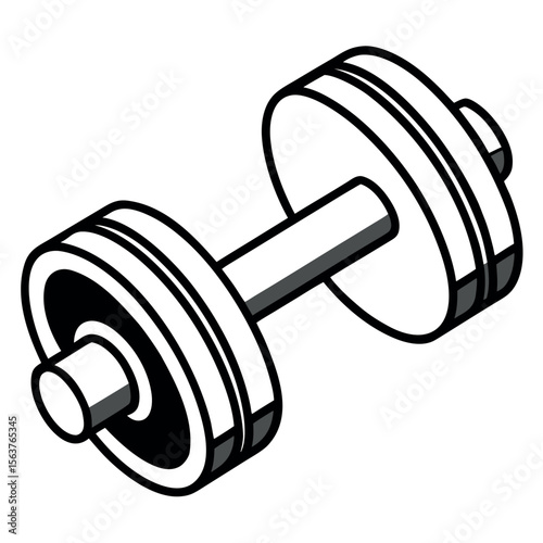 Single Dumbbell – Clean Vector Outline Illustration – Minimalist Fitness Icon for Gym Branding, Workout Apps, Strength Training Graphics, and Health or Sports-Themed Design Projects
