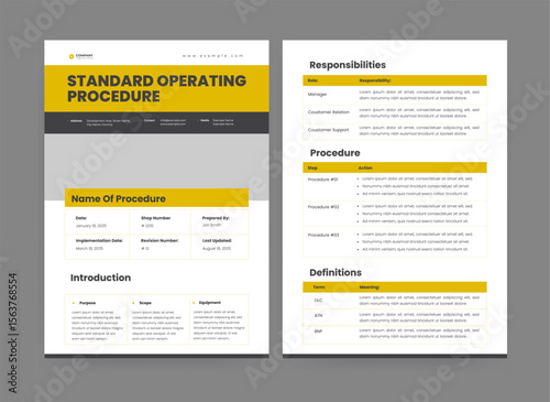Standard Operating Procedure Template, Flyer Design, Statement Template Flyer 