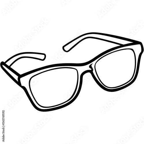 Minimal Eyeglasses Icon Vector