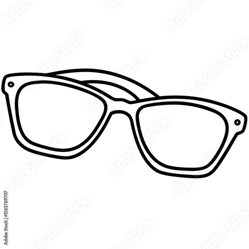 Minimal Eyeglasses Icon Vector