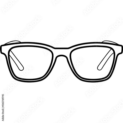 Minimal Eyeglasses Icon Vector