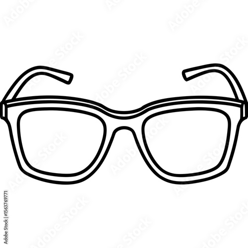 Minimal Eyeglasses Icon Vector