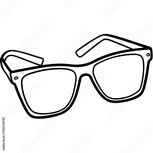 Minimal Eyeglasses Icon Vector