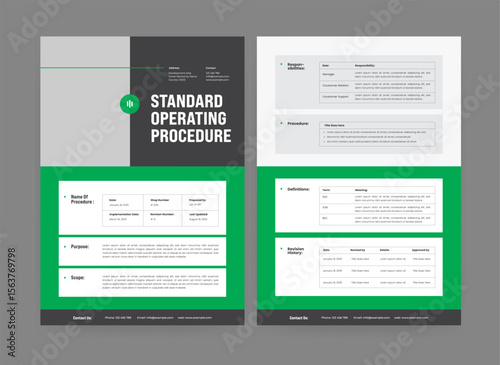 Standard Operating Procedure Design,  Business  Flyer, Pamphlet template 