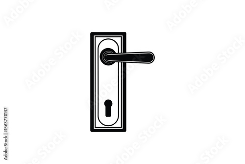 Elegant Door Handle with Keyhole Silhouette