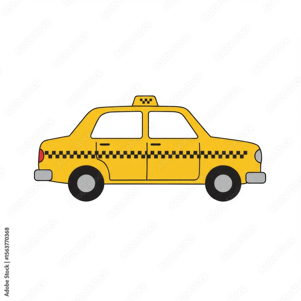 Obraz premium Yellow Taxi Cab Illustration