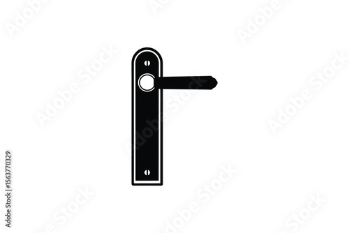 Modern Door Handle with Long Plate Silhouette