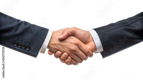 Business handshake showing agreement and partnership between people in formal attire