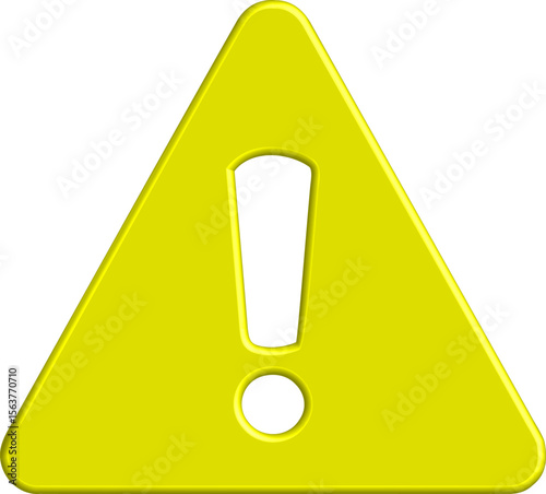 3D Yellow Warning Icon - Exclamation Mark Alert