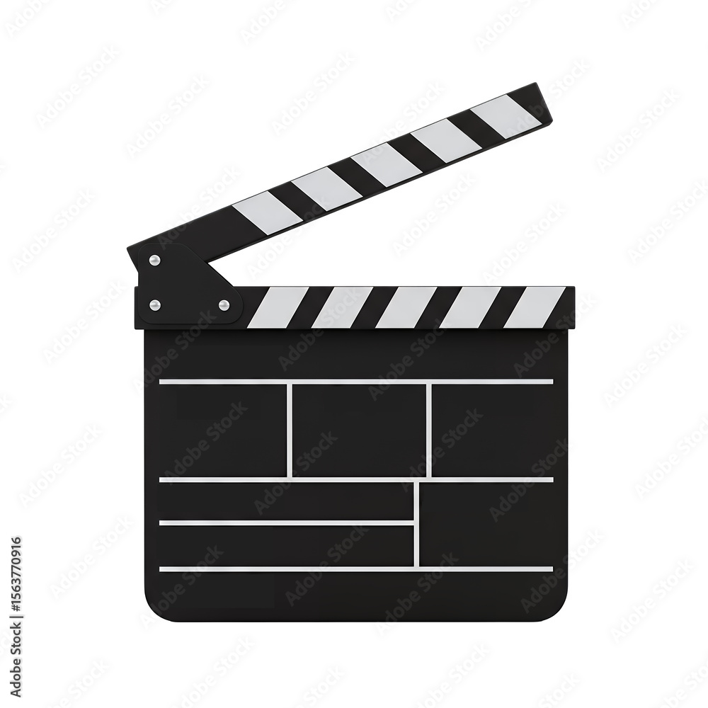 Fototapeta premium Classic Film Production Clapboard for Movie Making and Entertainment Projects png isolated on transparent background