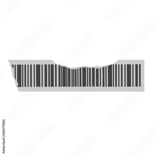 Illustration of torn coded sticker label. Illustration of damaged coded sticker label. Illustration of coded sticker label vector. Illustration of striped bar code