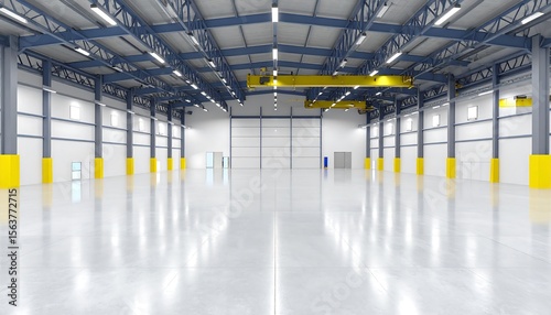 Empty warehouse interior.