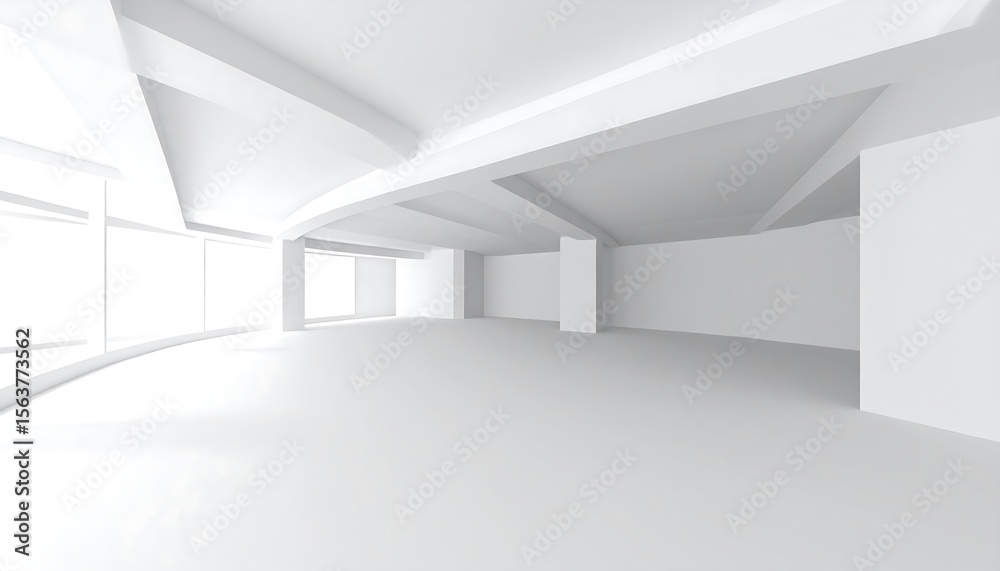 Obraz premium Empty White Office Space Interior.