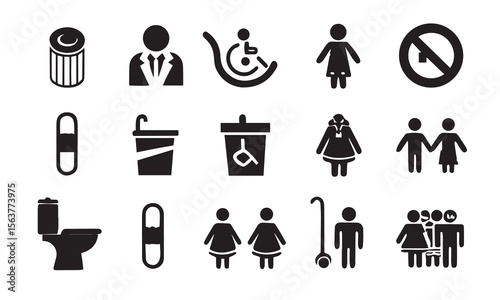 Toilet signs vector icons