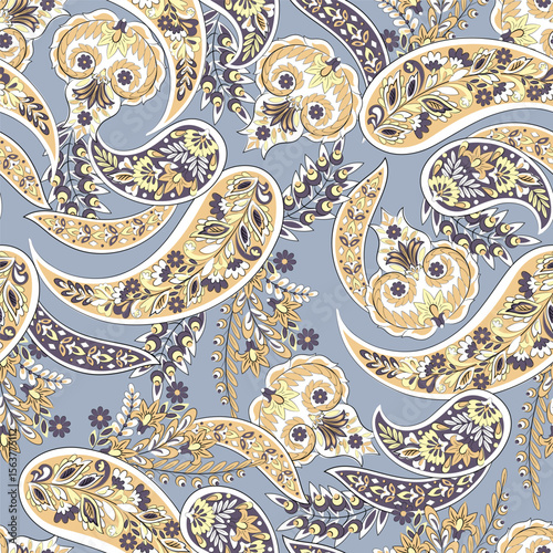 paisley seamless Vector pattern. batik style background