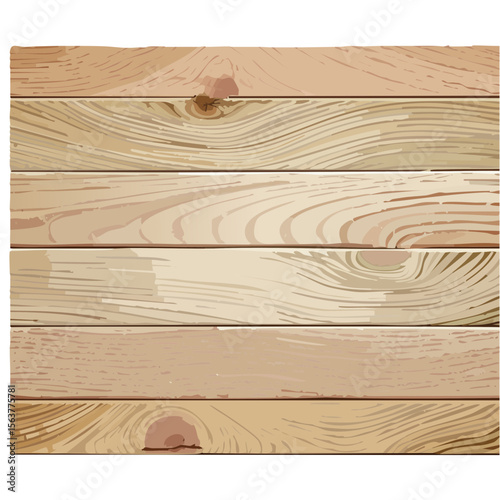 Realistic Wood Planks Vector Illustration for Background or Texture