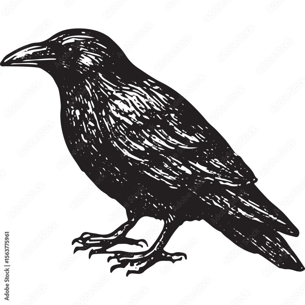 Fototapeta premium Dark raven tattoo art with mystical allure for occult-inspired tattoo ideas