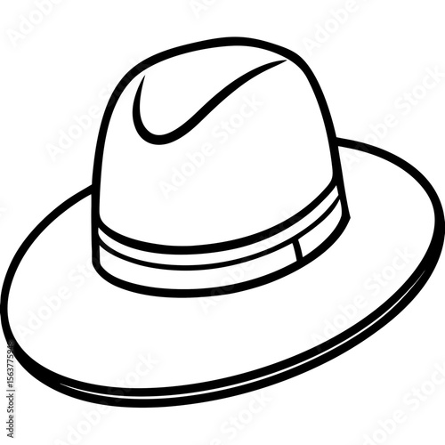 Stylish Hat Silhouette Vector