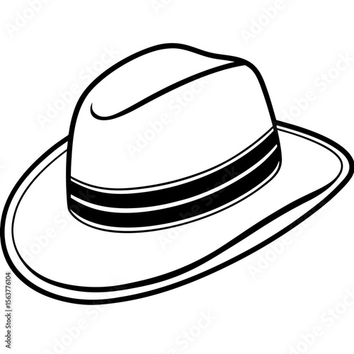 Stylish Hat Silhouette Vector
