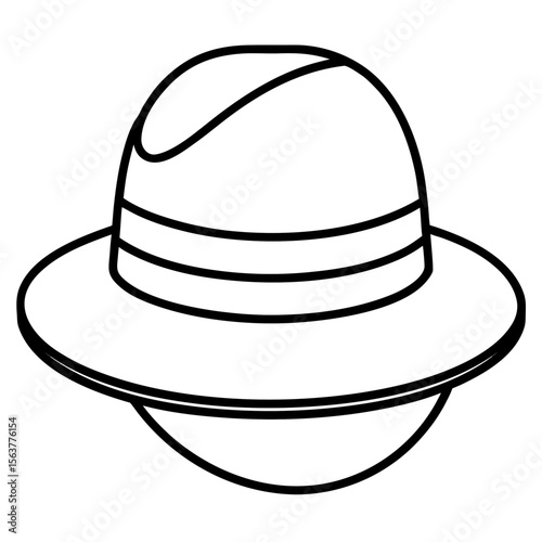 Stylish Hat Silhouette Vector