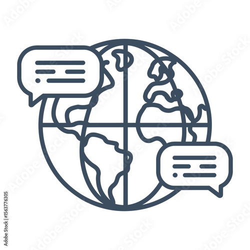Icon Language. related to  Speech Symbol in Editable Two Tone Style

