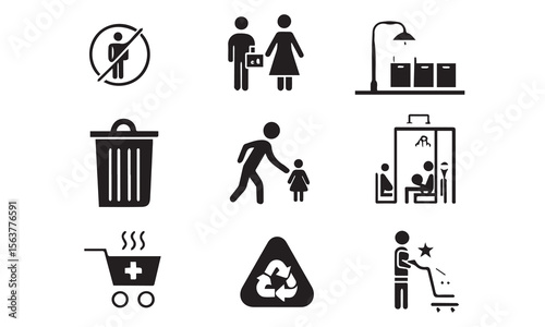 Toilet signs vector icons