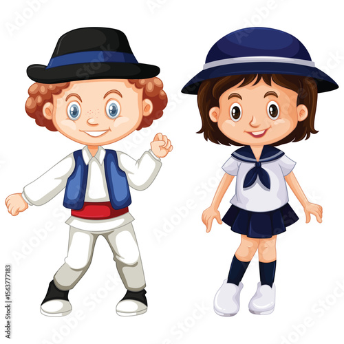 silhouette of girl and boy standing