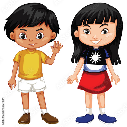 silhouette of girl and boy standing