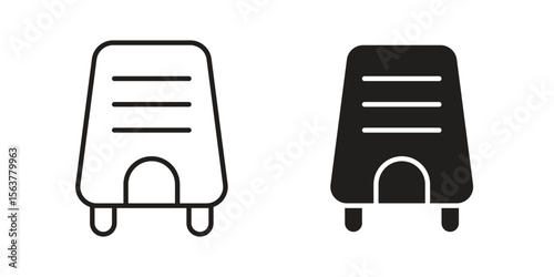 Air purifier icon. Flat and stroke versions. Graphic elements.