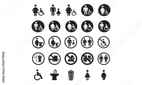 Toilet signs vector icons