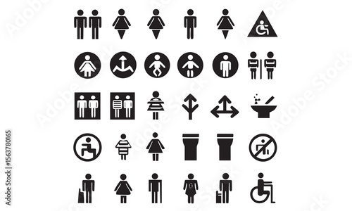 Toilet signs vector icons