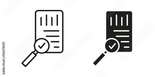 Auditors icon. Flat and stroke versions. Graphic elements.