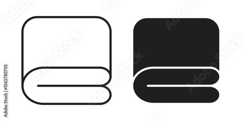 blanket icon. Flat and stroke versions. Graphic elements.