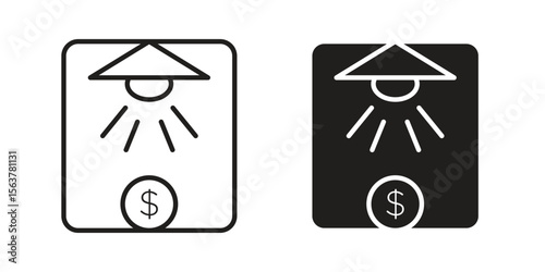 Business incubator icon. Flat and stroke versions. Graphic elements.