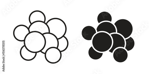 Cancer icon. Flat and stroke versions. Graphic elements.