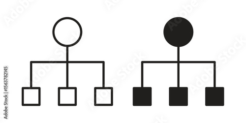 classification icon. Flat and stroke versions. Graphic elements.