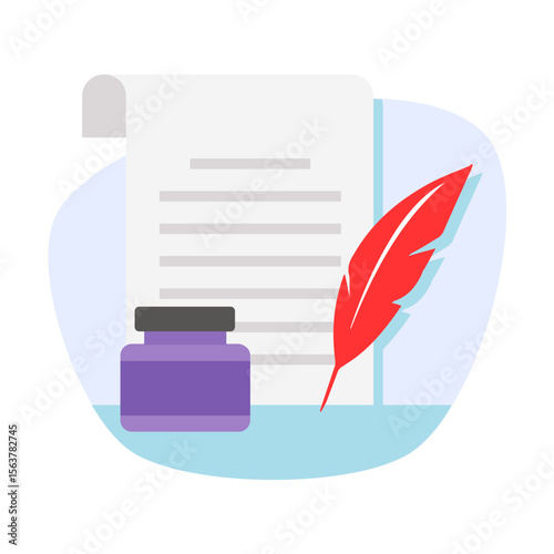 creation editorial work stock  illustration, drafting, editing, and publishing blog posts vector design, Social Media Marketing Sign, Online business symbol, Thoughtful crafted content writing concept