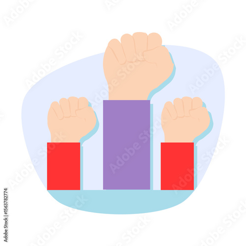 Fighting for Our Rights stock  illustration, Raising brand awareness concept, Unite and Demand vector design, Social Media Marketing Sign, Online business symbol