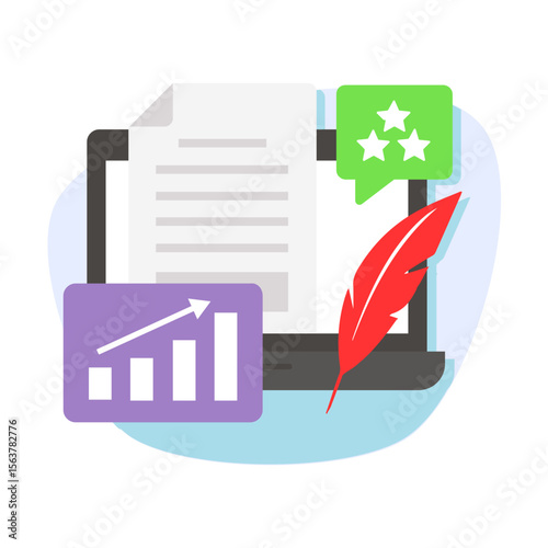 Refining based on audience feedback stock  illustration, Crafting Content and Measuring Impact concept, Blog Smarter with Insights vector design, Social Media Marketing Sign, Online business symbol, 